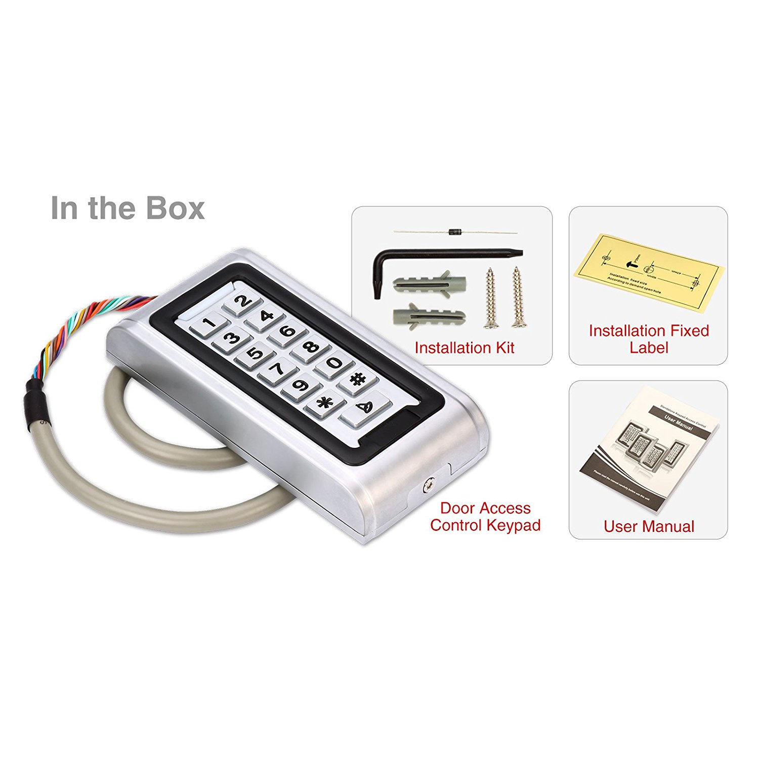 Waterproof Metal Case Swipe RFID Card Reader Keypads Access Control Systems For Outdoor