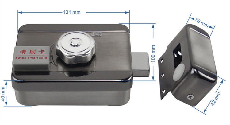 Intelligent Remote Control Electronic Door Rim Locks with RFID Reader 