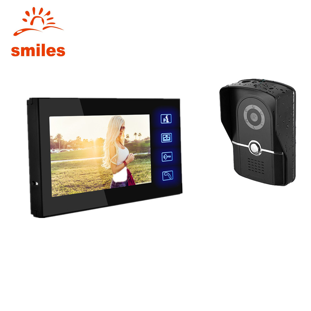 Luxury 7 Inch Touch Screen LCD Video Door Phone Doorbell Intercom System For Villa