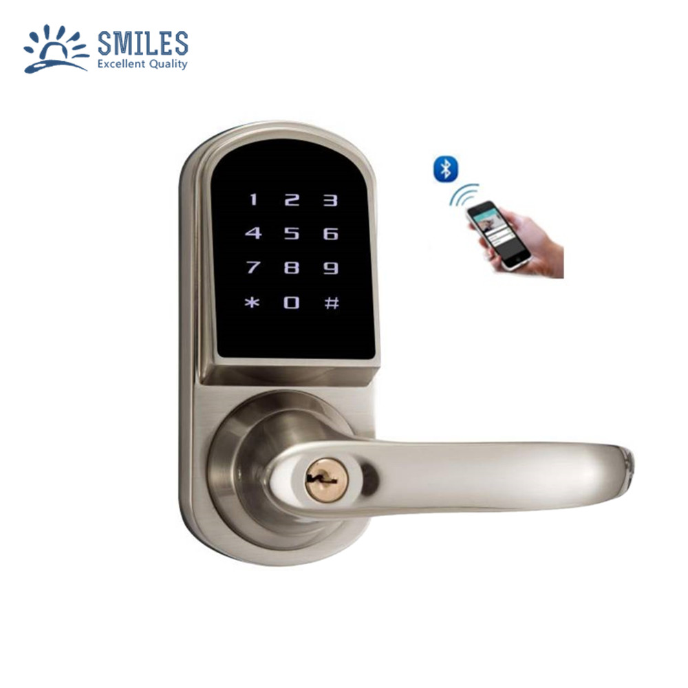 Keyless Entry Security Bluetooth Door Lock With Touchscreen Password and Mechanical keys Functions