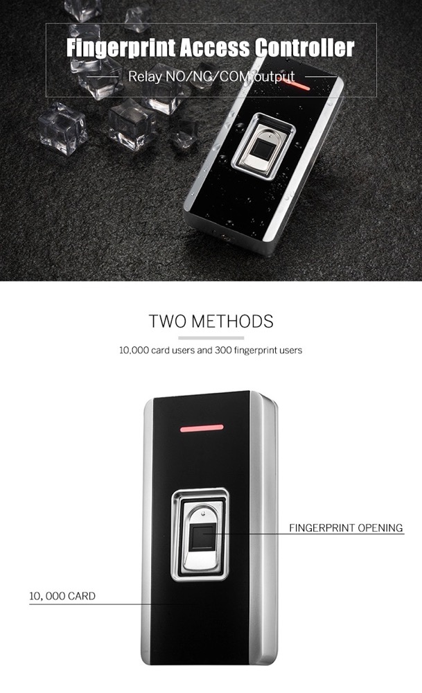 IP68 Metal Waterproof Standalone Fingerprint Access Control With Wiegand Input and Output
