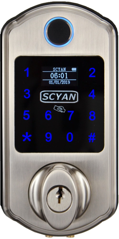 Keyless Touchscreen Fingerprint Deadbolt Door Lock Support LCD, Code, RFID Card Reader and Keys