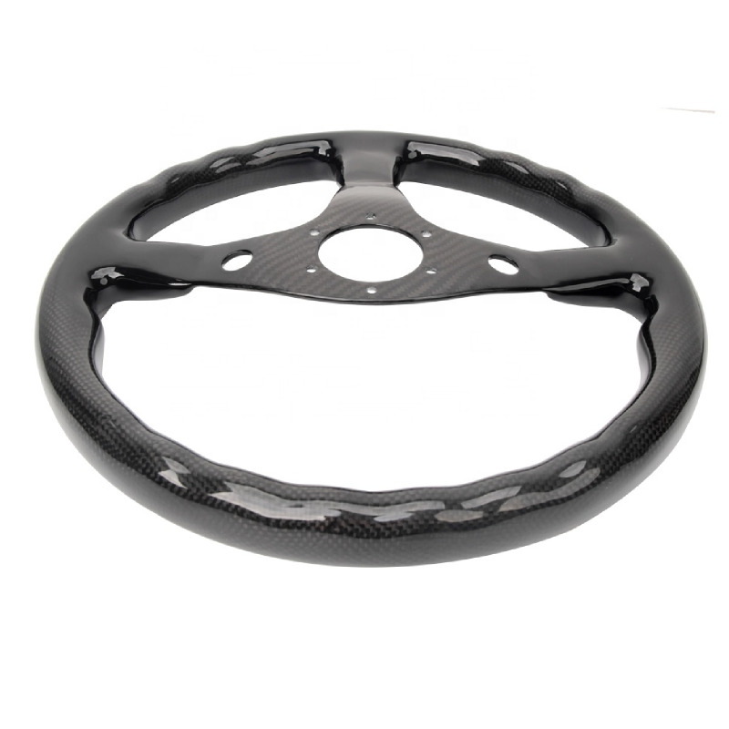 thumbnail image 2 of Hiwowsport Carbon Fiber Racing Steering Wheel Horn Button Cover Ring – 6 Holes, Quick Release Fit 2 of 5