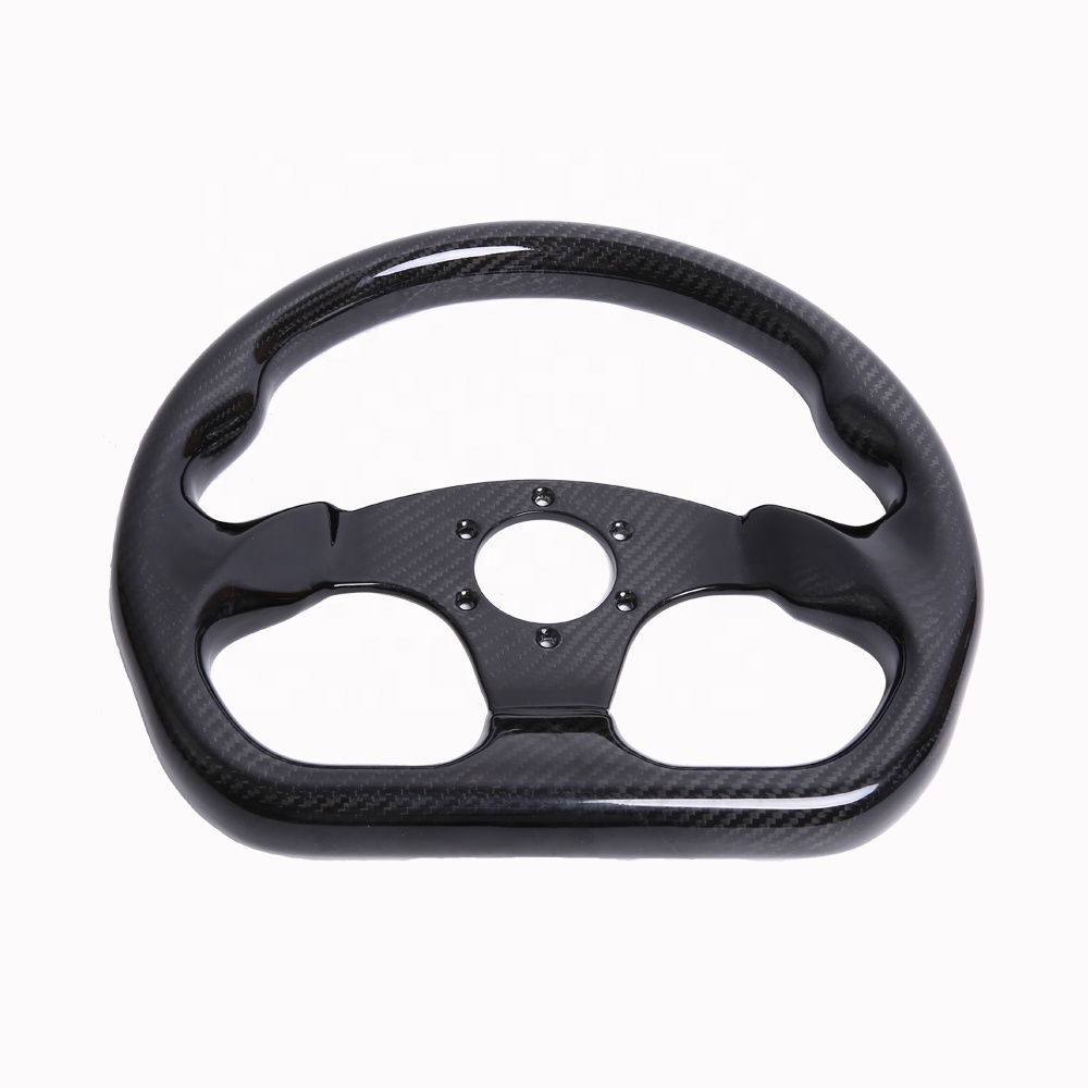 Universal Parts Flat Type Carbon Fiber Steering Wheel For Cars