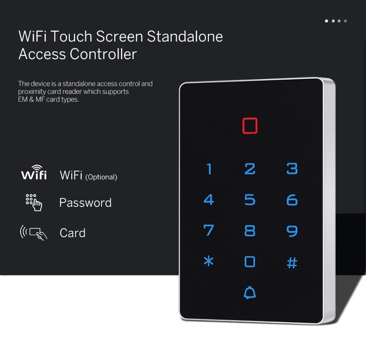 Tuya App 12-24V Smart Standalone Access Control With RFID Card Reader and Codes Functions